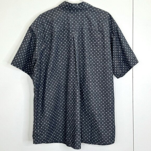 Eddie Bauer Grifton Shirt Mens XXL Blue Chambray Printed Short Sleeve Button Up - Picture 3 of 3